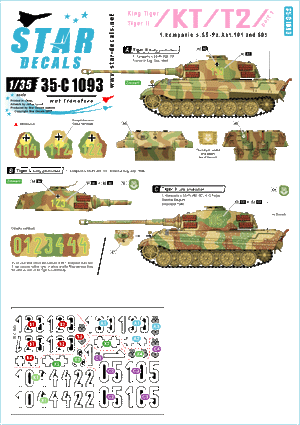 Star Decals 35-C1093 King Tiger / Tiger II # 1 1/35