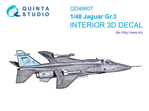 Quinta Studio QD48607 Jaguar Gr.3 3D-Printed &amp;amp; colored Interior on decal paper (Kitty Hawk) 1/48