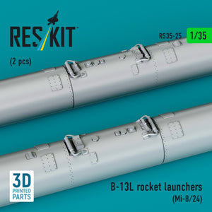 RESKIT RS35-0025 B-13L rocket launchers (2 pcs) (Mi-8/24) (3D printed) 1/35 – obrázek 3