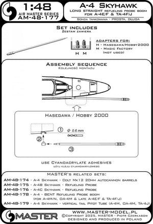 Master AM-48-177 A-4 Skyhawk - LONG, STRAIGHT Refueling Probe Boom (used on A-4E/F &amp;amp; TA-4F/J versions) 1/48 – image 4