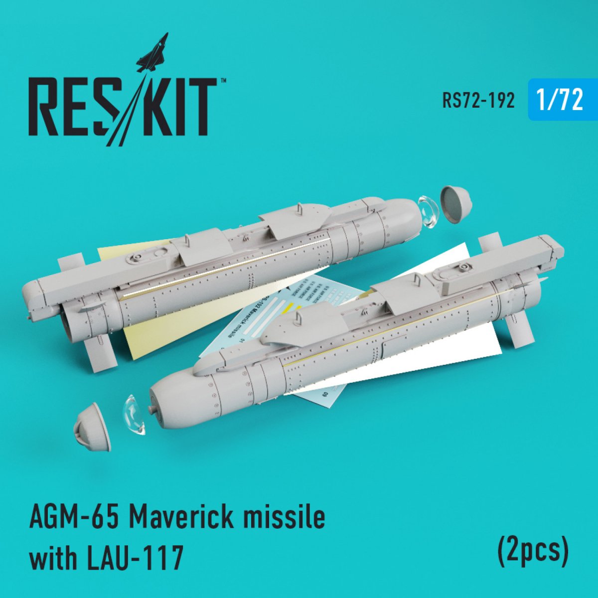 RESKIT RS72-0192 AGM-65 MAVERICK MISSILES WITH LAU-117 (2PCS) 1/72