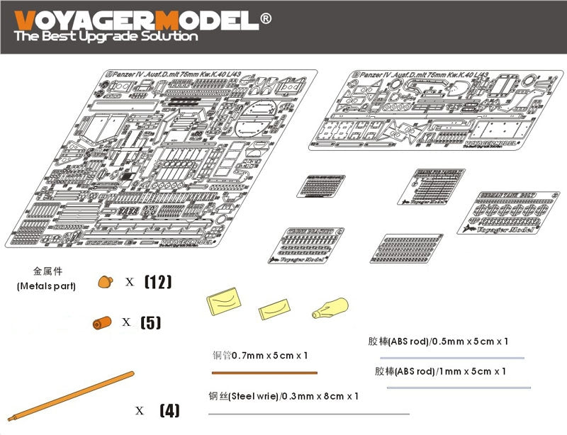 Voyager Model PE35303 WWII German Panzer.IV Ausf.D mit 75mm Kw.K.40 L/43 basic For DRAGON 6330 1/35 – image 5