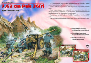ICM 35801 7.62 cm Pak 36 (r) with German Crew (4 figures) (1/35)