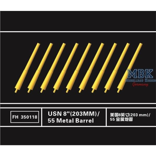 Canons métalliques Flyhawk FH350118 USN 8 pouces 203 mm L/55 (9 pièces) 1/350