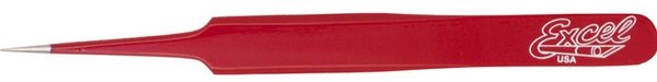 Pince à épiler à pointe droite Excel Hobby Tools 30427 (rouge)