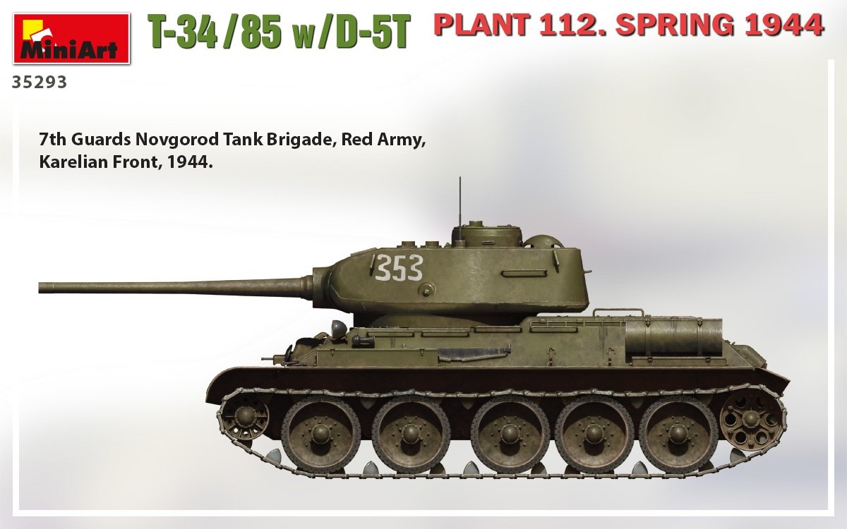 MiniArt 35293 T-34/85 w/D-5T PLANT 112. SPRING 1944 1/35 – obrázek 6