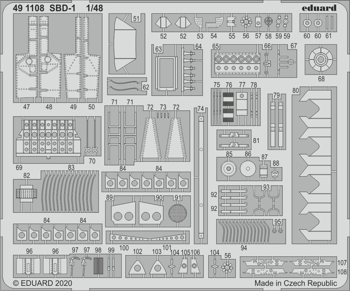 Eduard 491108 SBD-1 1/48 ACADEMY – immagine 2