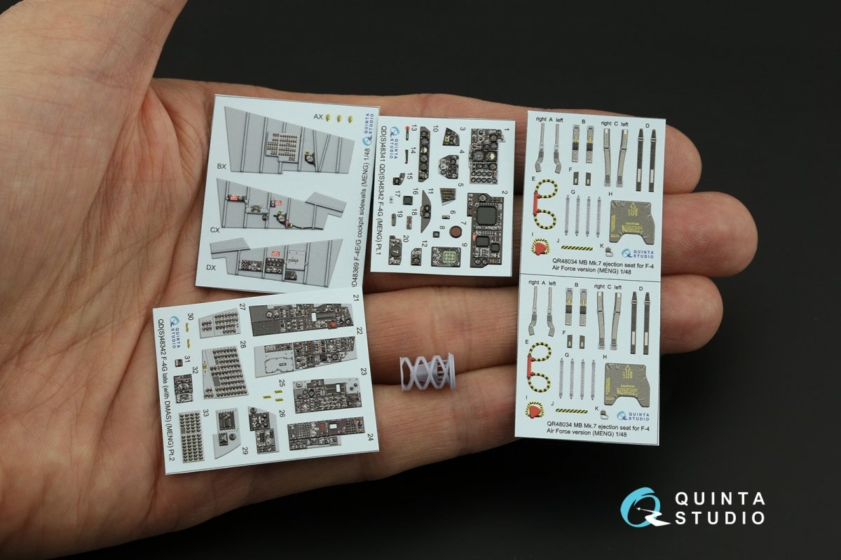 Quinta Studio QD+48342 F-4G late 3D-Printed &amp;amp; coloured Interior on decal paper (Meng) (with 3D-printed resin parts) 1/48 – zdjęcie 4