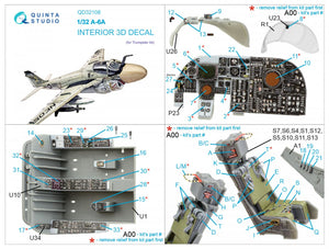 Quinta Studio QD32108 A-6A Intruder 3D-Printed &amp;amp; colored Interior on decal paper (Trumpeter) 1/32 – Bild 12