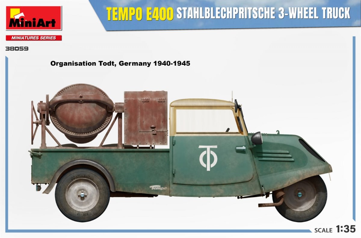 MiniArt 38059 TEMPO E400 STAHLBLECHPRITSCHE 3-WHEEL TRUCK 1/35 – image 8