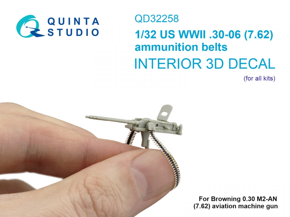 Quinta Studio QD32258 US WWII .03-06 (7.62) ammunition belts (for all kits) 1/32