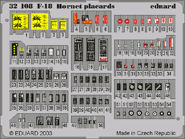 Eduard 32508 F-18 placards 1/32