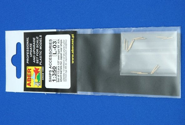 Aber 350L-03 Set of 12 pcs 127mm type 89 A/A short barrels for Japan ships 1/350 – image 4