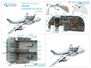 Quinta Studio QDS-32108 A-6A Intruder 3D-Printed &amp;amp; colored Interior on decal paper (Trumpeter) (Small version) 1/32 – image 2