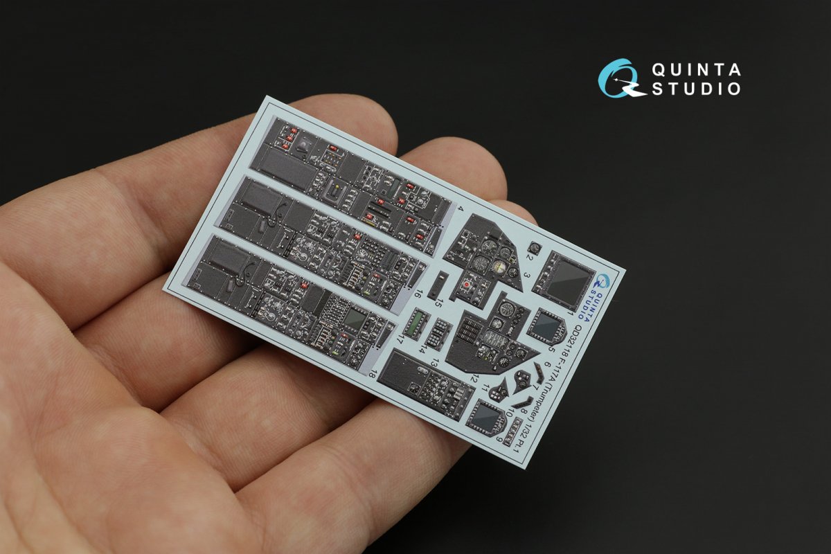 Quinta Studio QD32118 F-117A 3D-Printed &amp;amp; colored Interior on decal paper (Trumpeter) 1/32 – image 13