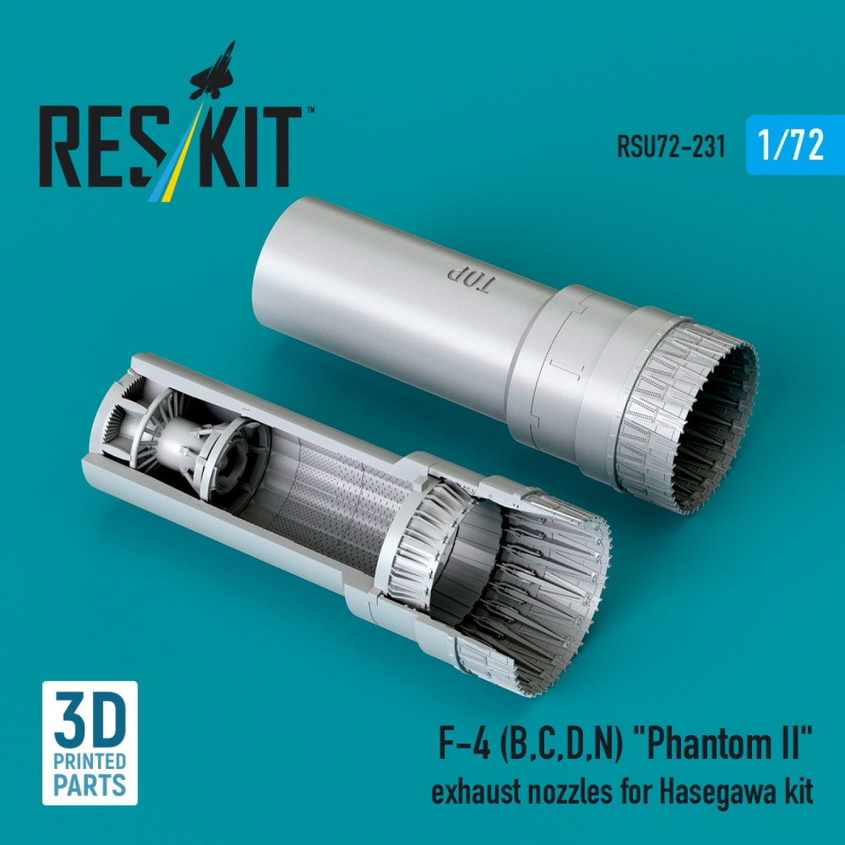 RESKIT RSU72-0231 F-4 (B, C, D, N) "Phantom II" exhaust nozzles for Hasegawa kit (3D Printed) 1/72