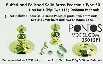 Pontos 35012P1 Buffed and Polished Solid Brass Pedestals Type 50 for Ship models – Bild 2