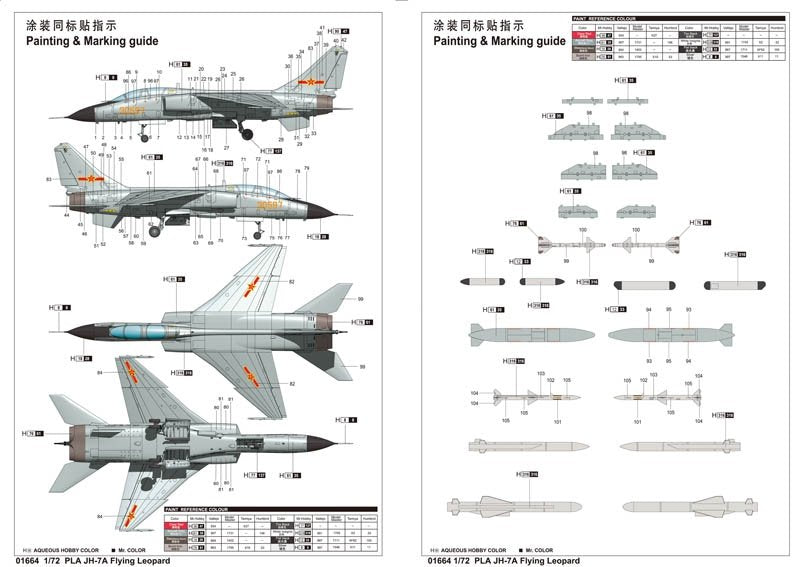 Trumpeter 01664 PLA JH-7A Flying Leopard 1/72 – imagen 3