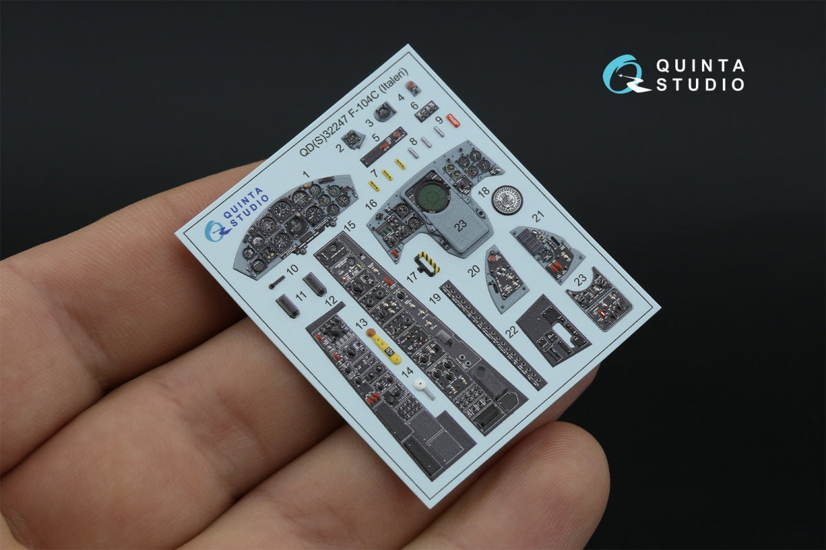 Quinta Studio QD32247 F-104C 3D-Printed &amp;amp; colored Interior on decal paper (Italeri) 1/32 – image 5
