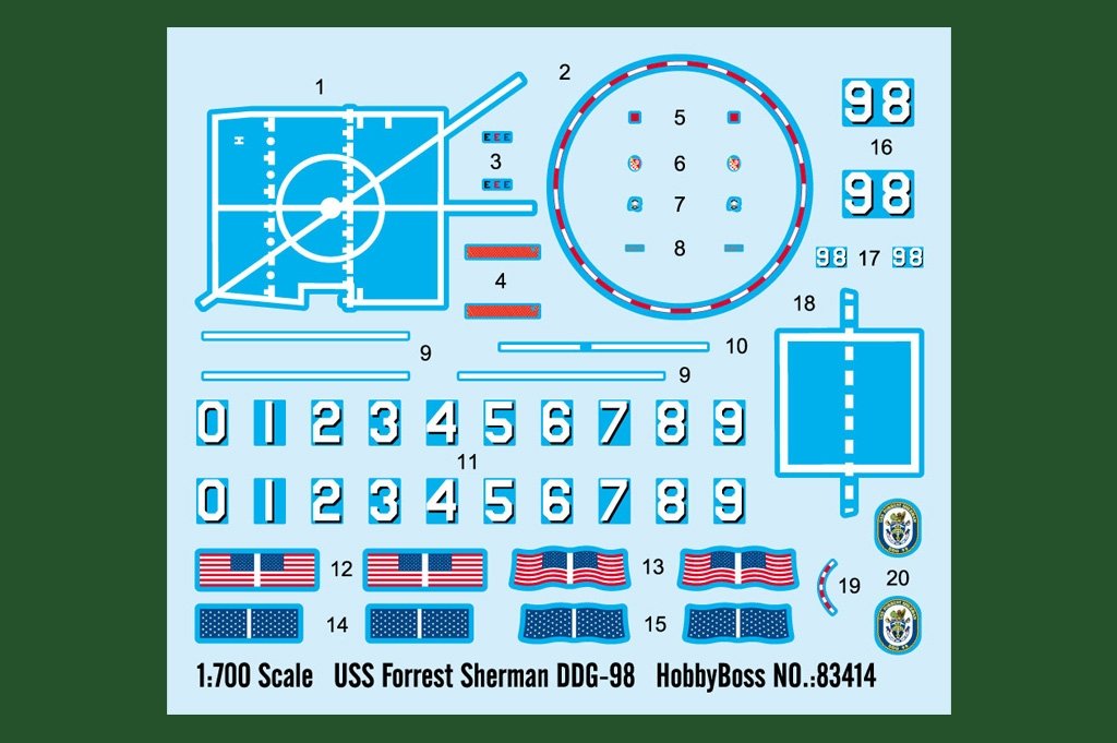 Hobby Boss 83414 USS Forrest Sherman DDG-98 1/700 – Bild 5