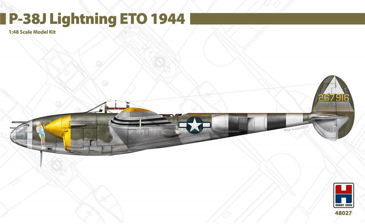 Hobby 2000 48027 P-38J Lightning ETO 1944 (ACADEMY+ CARTOGRAF + MASKS) 1/48