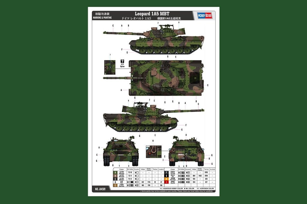 Hobby Boss 84501 Leopard 1A5 MBT 1/35 – immagine 13