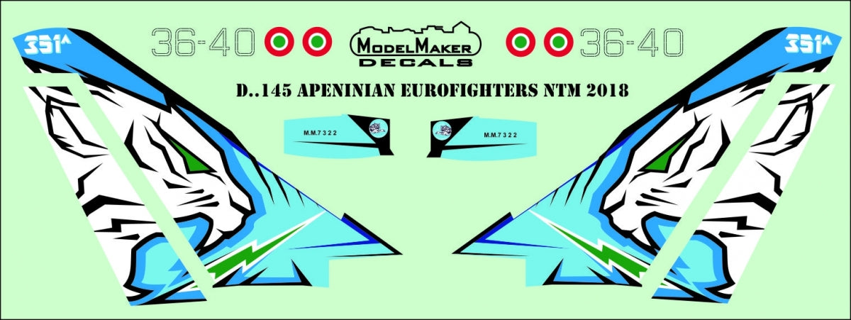 ModelMaker Decals D48145 Apennine Eurofighters NTM 2018 1/48 – obrázek 2
