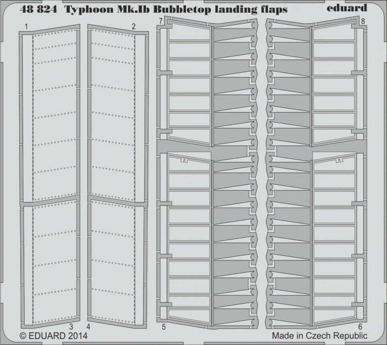 Eduard 48824 Typhoon Mk. Ib Bubbletop landing flaps ITALERI, HASEGAWA 1/48