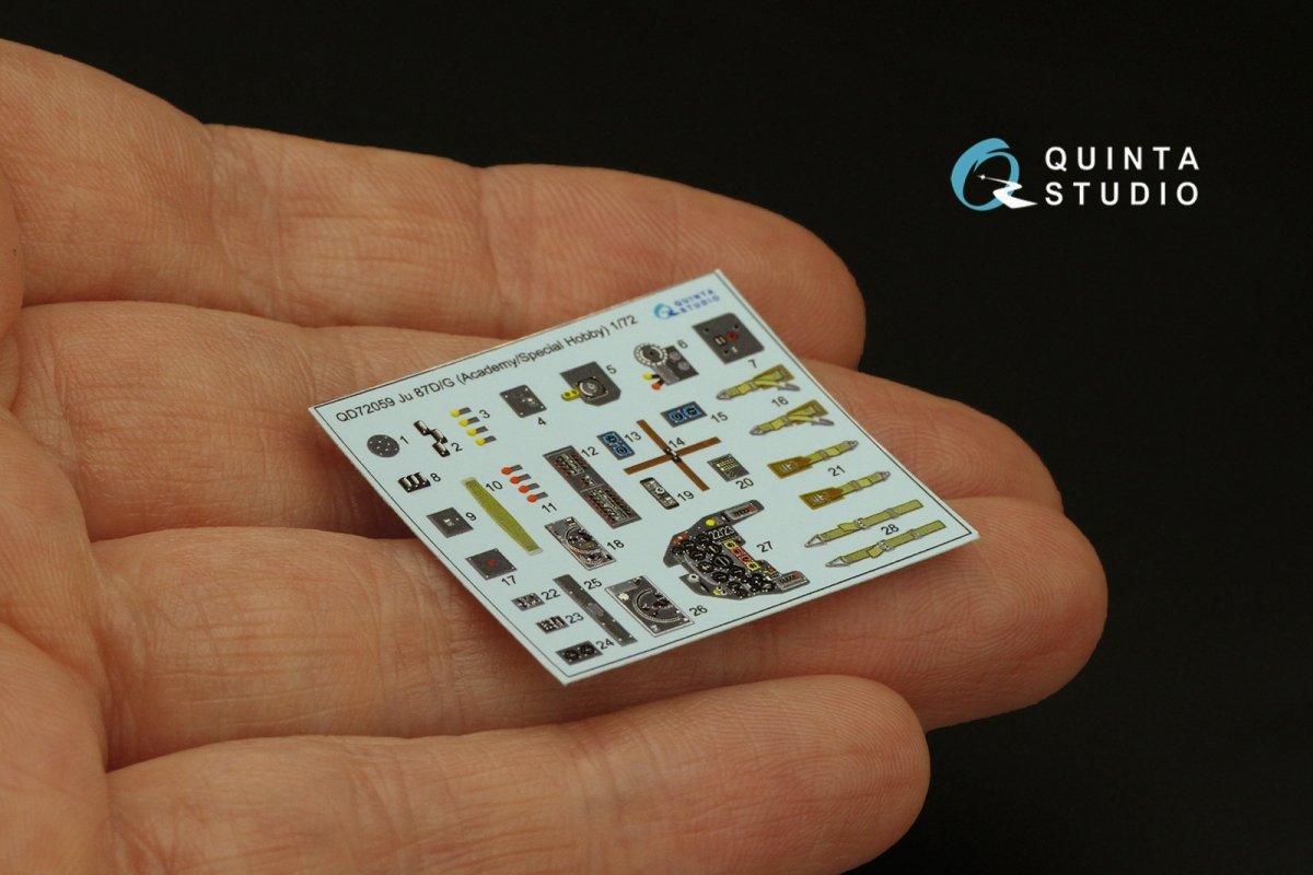 Quinta Studio QD72059 Ju 87 D/G 3D-Printed &amp;amp; colored Interior on decal paper (Academy/Special Hobby) 1/72 – image 10
