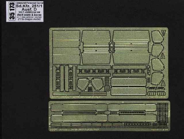 Aber 35173 Sd.Kfz. 251/1 Ausf.D. partie 7 sièges arrière et compartiments de rangement (DRA) (1/35)
