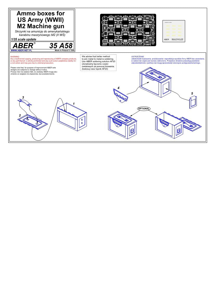 Aber 35A058 Ammunition boxes for Browning M2 (WWII) (1/35) – Bild 4