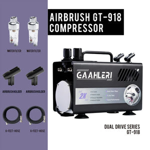 Gaahleri 43127 Dual Drive Series Airbrush Kit Compressor GT-918 – obrázek 5