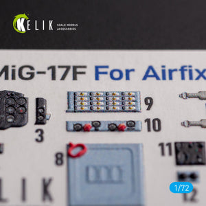 KELIK K72139 Mig-17 Fresco (Shenyang J5) - interior 3D decals for Airfix kit 1/72 – immagine 3
