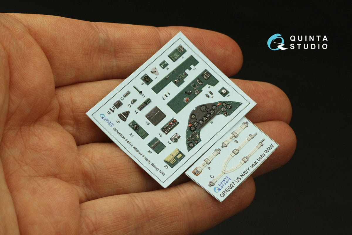 Quinta Studio QD48006 F4F-4 Wildcat 3D-Printed colored Interior on decal paper (HobbyBoss) 1/48 – Bild 3