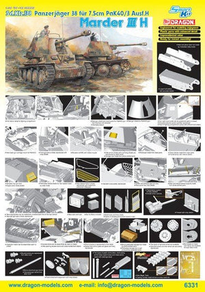 Dragon 6331 Sd.kfz 138 Panzerjager 38 fur 7.5cm Pak 40/3 Ausf H Marder III H 1/35 – Bild 2