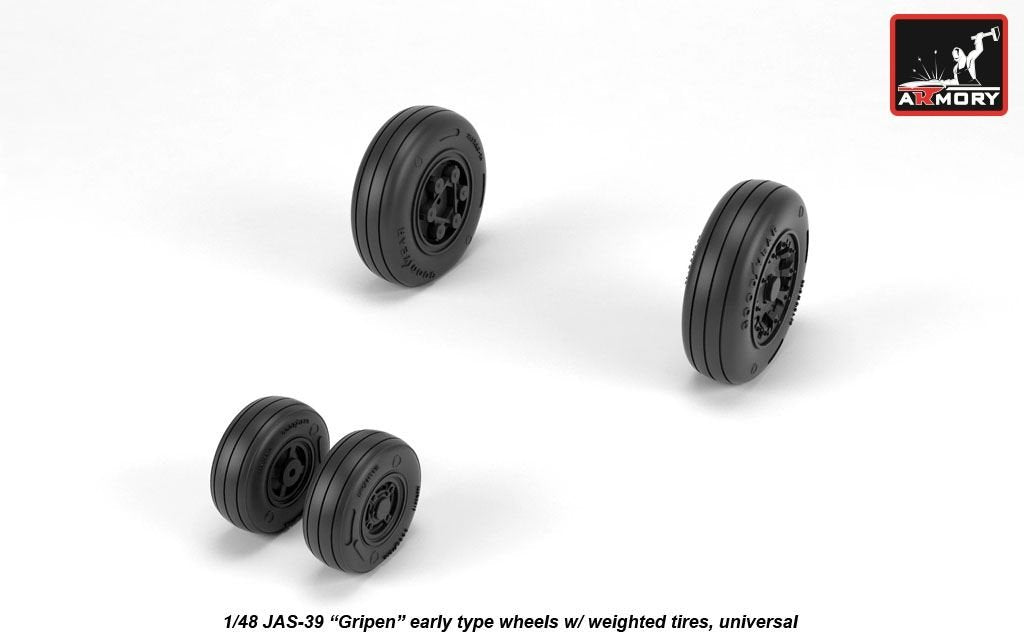 Armory Models AW48503 JAS-39 Gripen wheels w/ weighted tires, early 1/48 – immagine 4