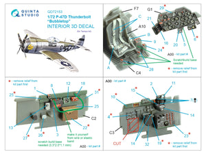 Quinta Studio QD72153 P-47D Thunderbolt Bubbletop 3D-Printed coloured Interior on decal paper (Tamiya) 1/72 – zdjęcie 2