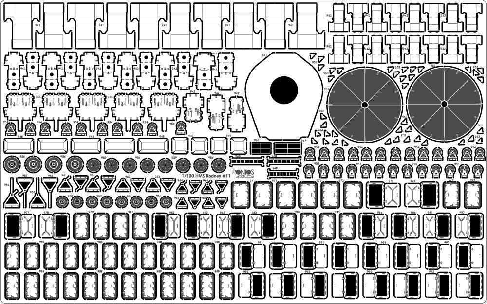 Pontos 23007F1 HMS RODNEY 1942 Detail Up Set 1/200 – image 33