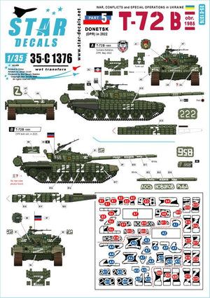 Star Decals 35-C1376 War in Ukraine # 5 T-72 B rev. 1986 1/35