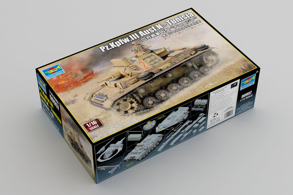 Trumpeter 00957 Pz.Kpfw.III Ausf.N Tunisia 1/16 – imagen 2