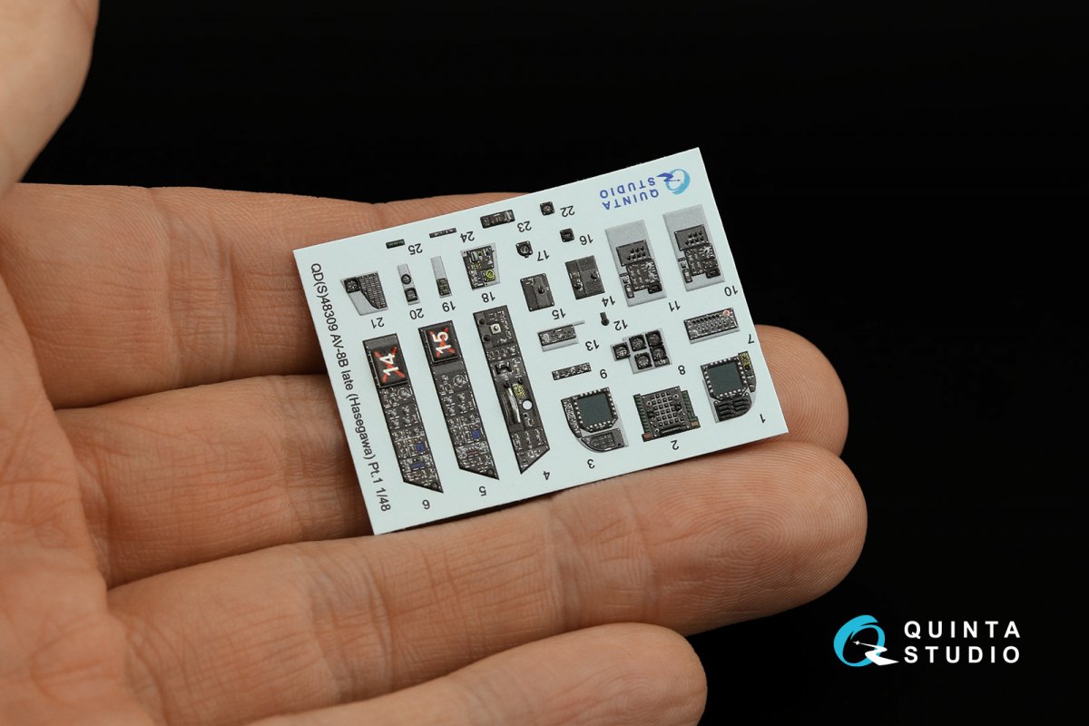 Quinta Studio QDS-48309 AV-8B Late 3D-Printed &amp;amp; colored Interior on decal paper (Hasegawa) (Small version) 1/48 – Bild 4