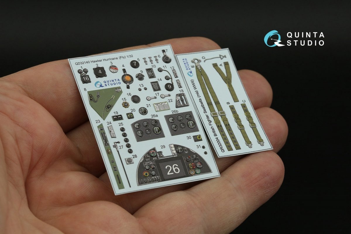 Quinta Studio QD32140 Hawker Hurricane Family 3D-Printed &amp;amp; colored Interior on decal paper (Fly) 1/32 – obrázek 11