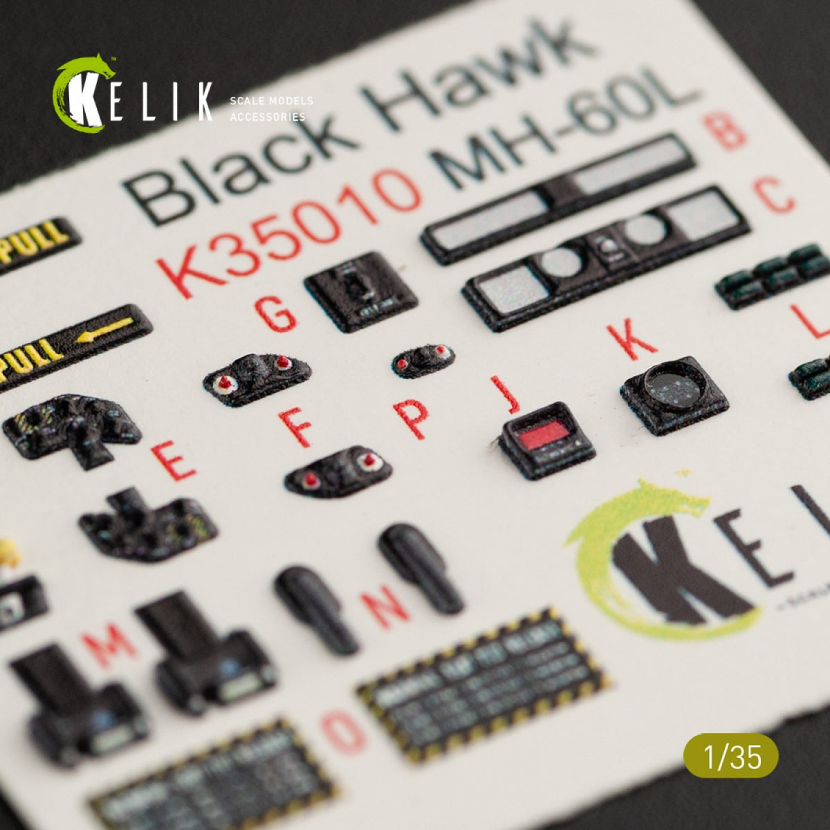KELIK K35010 MH-60L BLACK HAWK INTERIOR 3D DECALS FOR KITTY HAWK KIT 1/35 – immagine 8