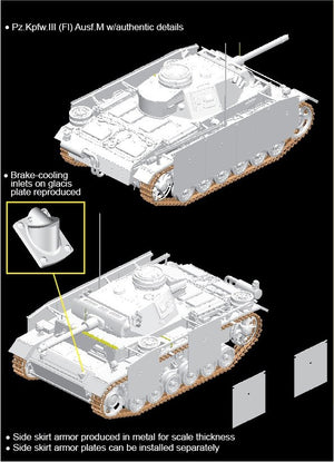 Dragon 6776 Pz.Kpfw.III FL Ausf.M w/schurzen 1/35 – Bild 4