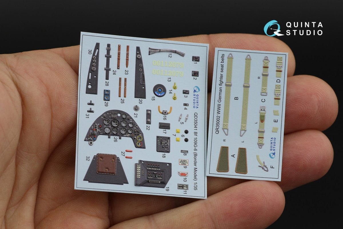 Quinta Studio QD35041 Bf 109G-6 3D-Printed &amp;amp; colored Interior on decal paper (for Border Model kit) 1/35 – Bild 2