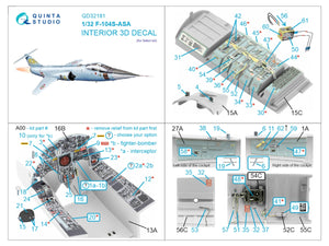 Quinta Studio QD32181 F-104S-ASA 3D-Printed colored Interior on decal paper (Italeri) 1/32 – image 7
