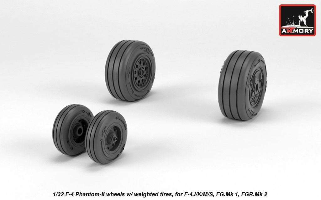 Armory Models AW32308 F-4 Phantom-II wheels w/ weighted tires, late 1/32 – image 4