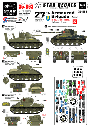 Star Decals 35-863 27th Armored Brigade #2 1/35