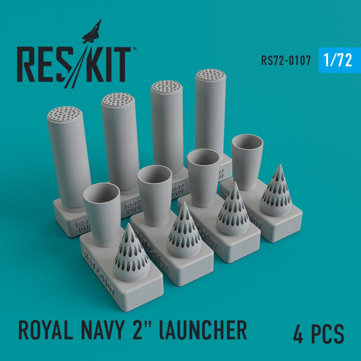 RESKIT RS72-0107 ROYAL NAVY 2&amp;quot; LAUNCHERS (4 PCS) 1/72 – image 2