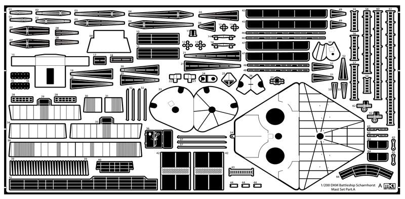 MK1 Design MS-20020 DKM Battleship SCHARNHORST RADAR &amp;amp; MAST PARTS for Trumpeter 1/200 – image 7